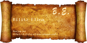 Bilitz Elina névjegykártya